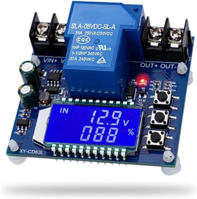 Accubewaker met Laagspanningsbeveiliging en LCD Scherm tot 60V