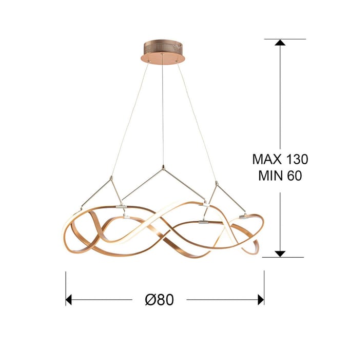 Schuller Valencia LED hanglamp Molly, afstandbediening, Ø80cm