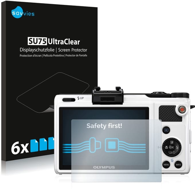 Savvies - Screenprotector voor Olympus XZ-1 - Folie Beschermfolie transparant 6 Stuks