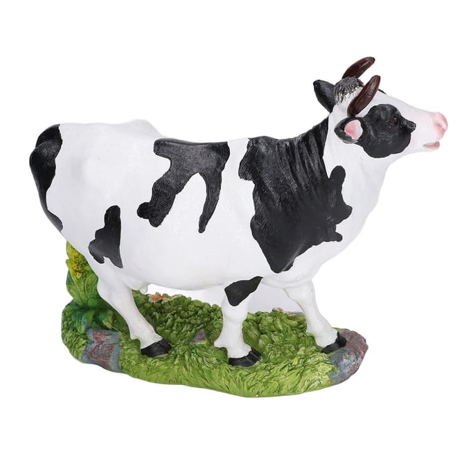 Dierenfiguren Beeld Hars Miniatuur Koe Figuurtjes voor Desktop Tuindecoratie black