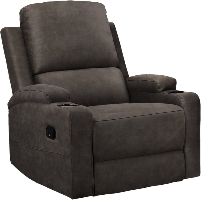 DALLAS-Fauteuil met handmatige functie in microvezel antraciet