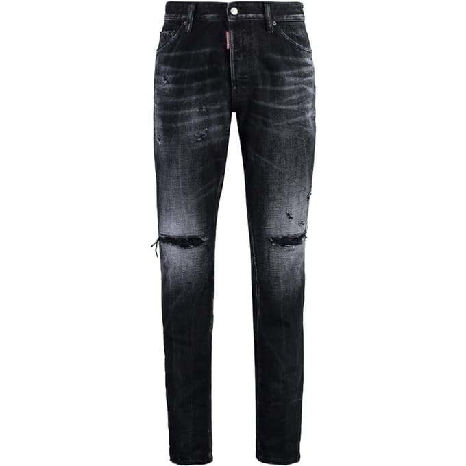 Dsquared2 Zwarte Jeans Met Warp Wash-effect, Coole Gast