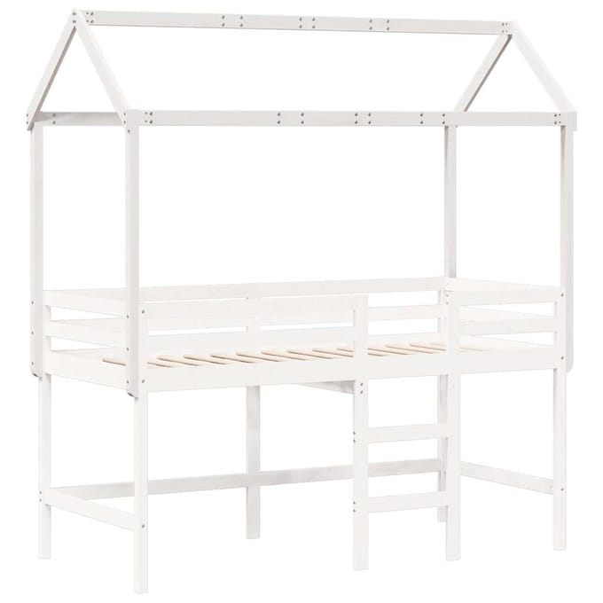 vidaXL - Kinderbedhuisje - 217x95,5x159 - cm - massief - grenenhout - wit