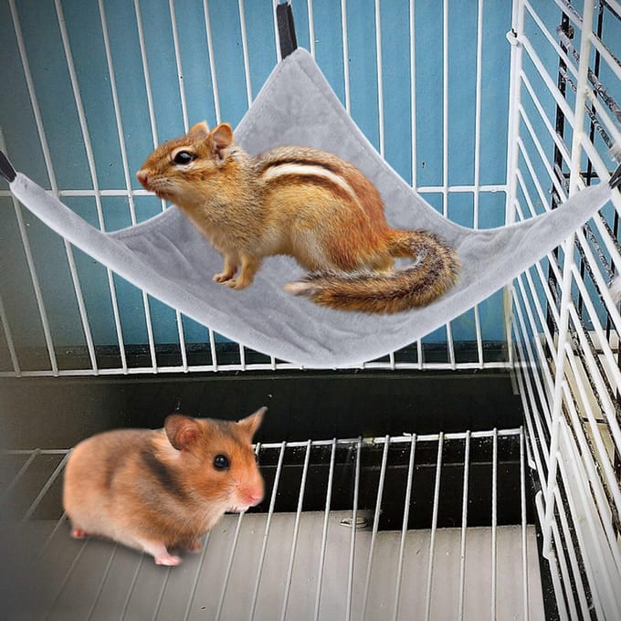 Klein huisdier Driehoek Hangmat Hangbed voor Eekhoorn Hamster Suikereekhoorn Cavia(grijs) grijze kleur