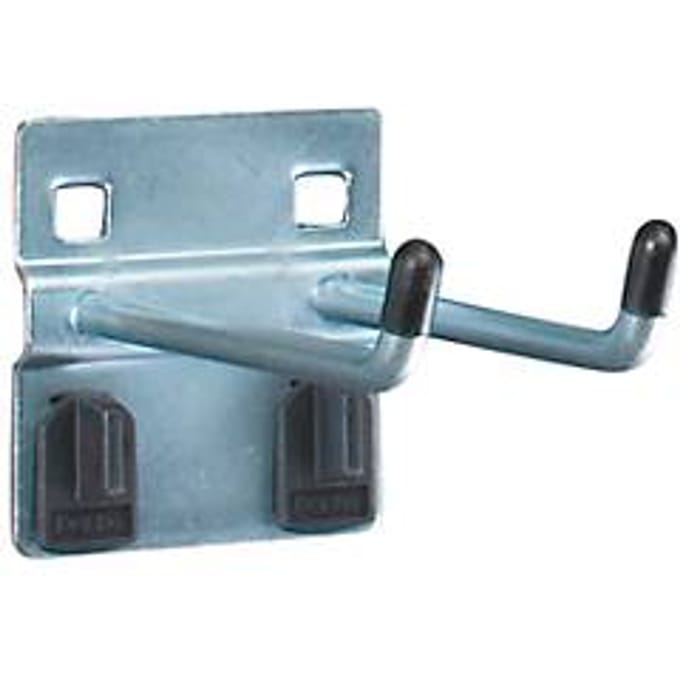 Dubbele haak met brede onderplaat, ø 6 x D 75 mm, 5 stuks