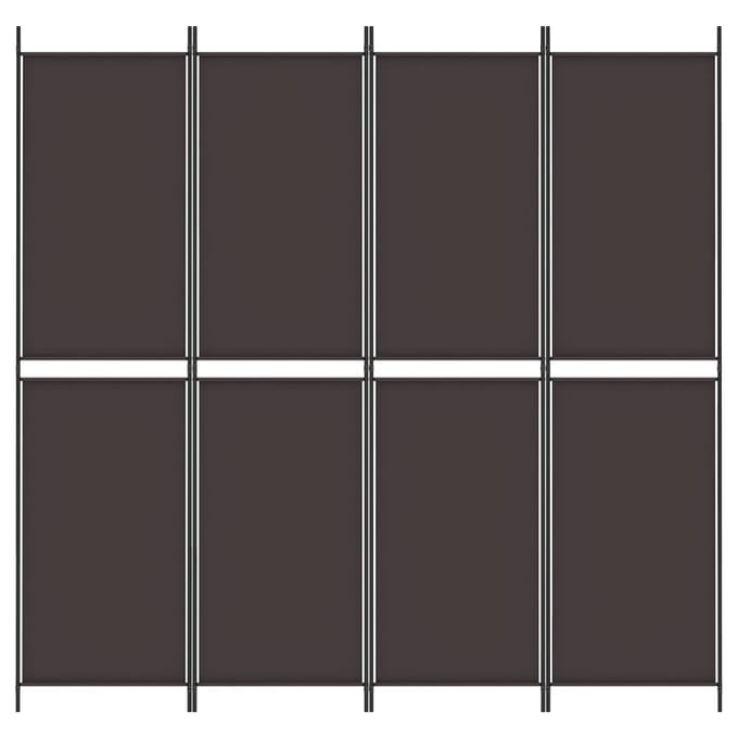 vidaXL - Kamerscherm - met - 4 - panelen - 200x200 - cm - stof - bruin