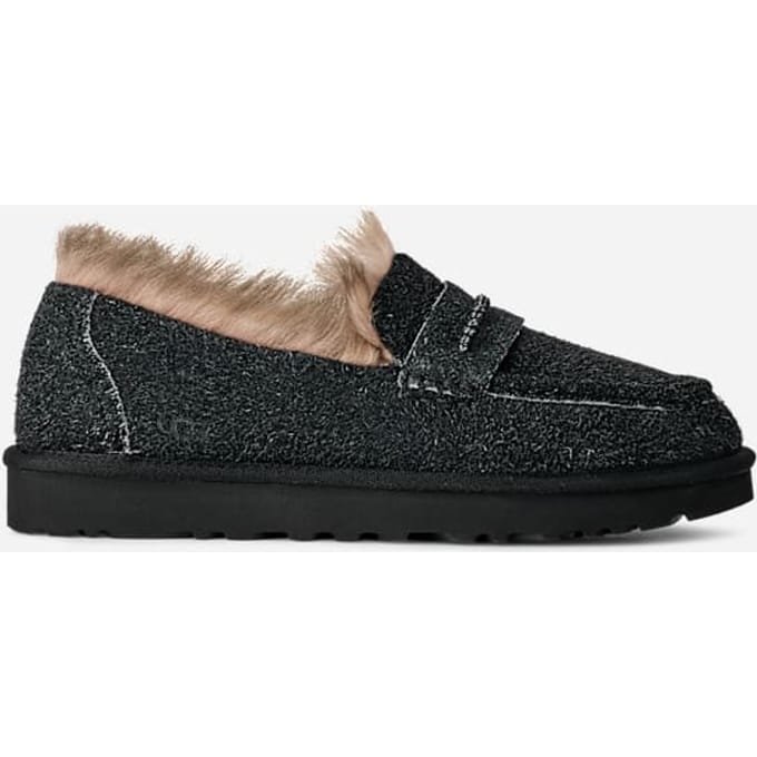 UGG® Ellis Loafer for Women in Black, Size 4, Suede/Polyester/Wool