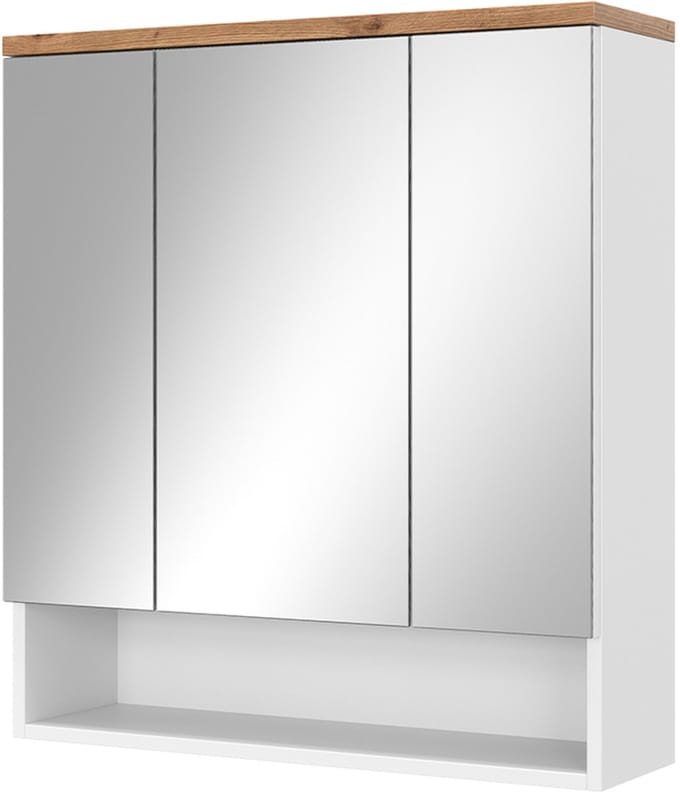 Vicco Eden Badkamerspiegelkast – 70 x 77.5 cm met 3 deuren Wit