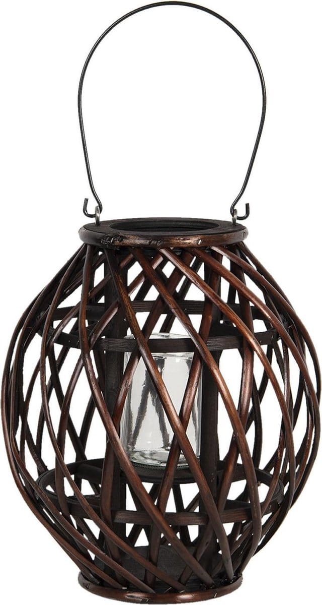 Clayre & Eef Windlicht Ø 26x30 cm Bruin Hout