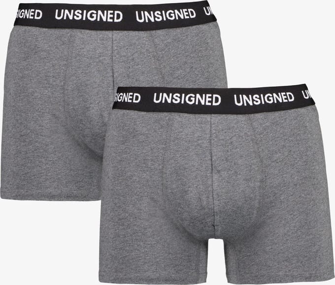 Unsigned heren boxershorts 2-pack - Grijs - Maat S