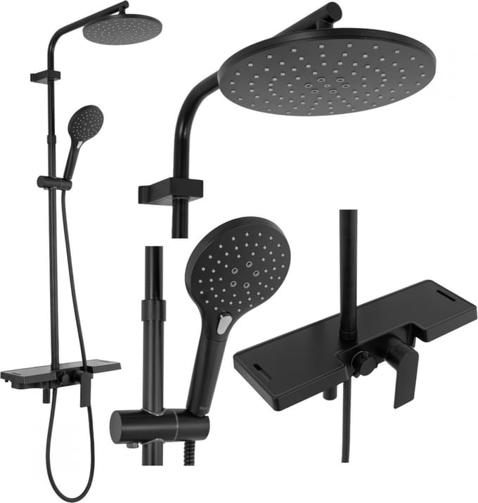 Rea Santos Regendouche Zwart 117cm