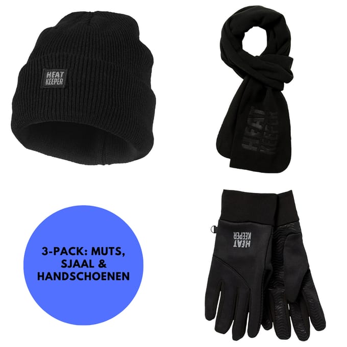 Heatkeeper - Thermo set Heren - Muts/Handschoenen/Sjaal - Maat S/M