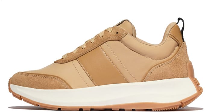 FitFlop F-Mode Flow Sneaker - Nylon & Suede Mix BRUIN - Maat 39