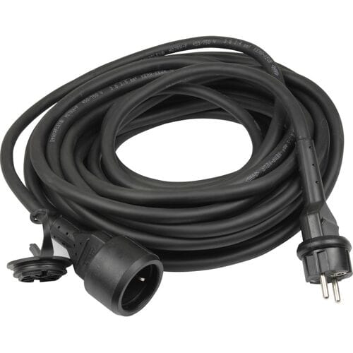Exin verlengsnoer - randaarde - 3500W - spatwaterdicht (IP44) - 3 x 1.5 mm² - 20 m - zwart