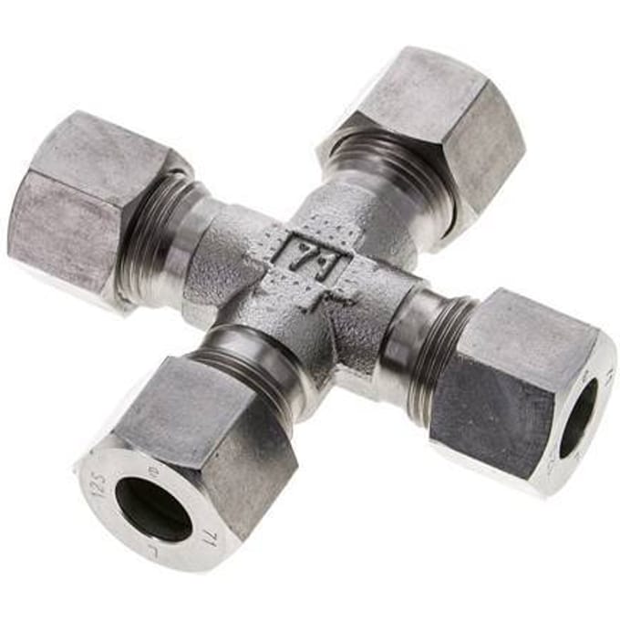 12S RVS Kruissok Snijring 630 Bar DIN 2353 - FL4X-C-S-12-S