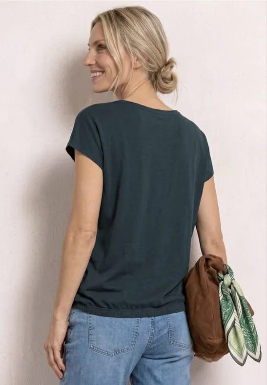 Shirt met hangende schouders en watervalvoorkant