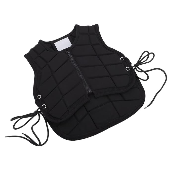 Paardrijvest voor kinderen met ritssluiting aan de voorkant, gewatteerd, beschermende uitrusting voor paardrijden. Type 2 black