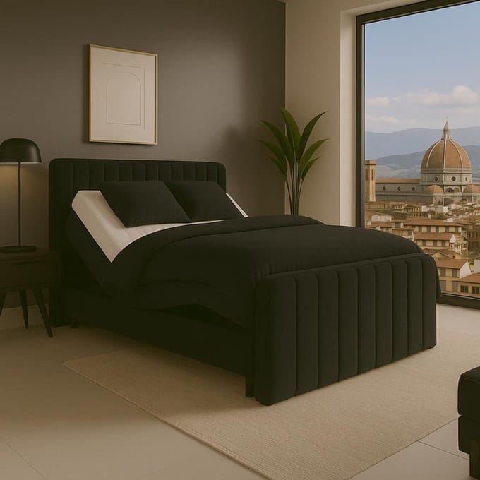 Boxspring Florence Elektrisch verstelbaar 160x210 cm Zwart