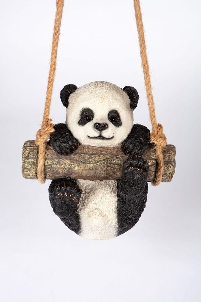 Panda op schommel - Hamac - Tuinbeeld