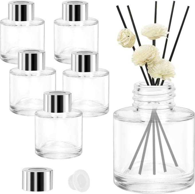 6 stuks glazen diffusorflessen