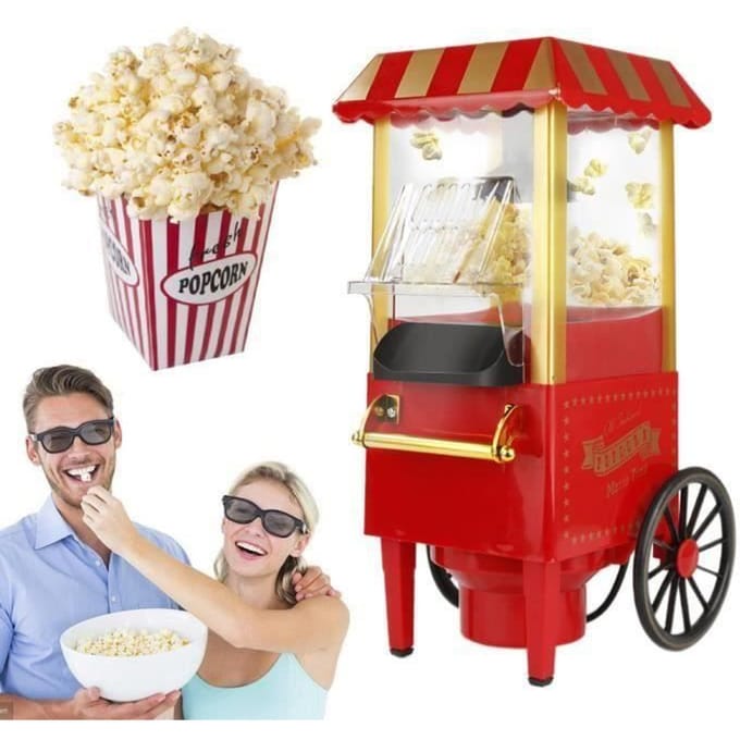 Machine à pop corn sans huile 1200W rouge