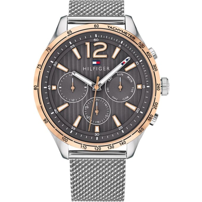 Montre homme Tommy Hilfiger 1791466 Gavin Maille 44mm gris