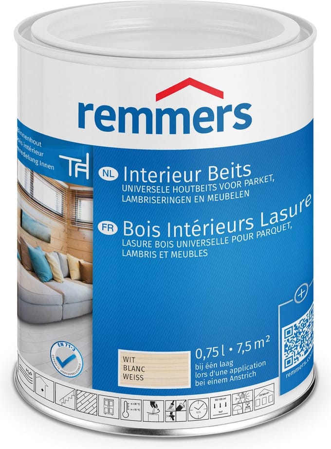 Remmers - Wasglazuur 0,75 l, wit