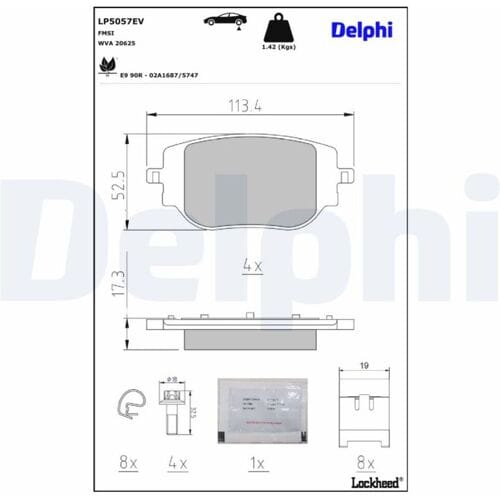 Remblokset, schijfrem DELPHI LP5057EV