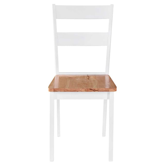 vidaXL - Eetkamerstoelen - 4 - st - massief - rubberwood - wit