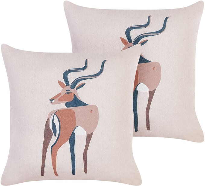 ABAL - Sierkussen set van 2 - Beige - Polyester