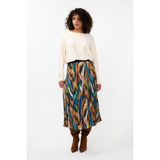EsQualo Sweater Batwing Buttoned Cuff Basic Knit Beige Größe: S | Strickpullover Outlet | Damen | Braun