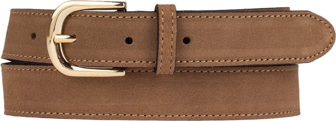 Petrol Industries Dames - Leren riem - Verstelbaar - Taupe - 105cm