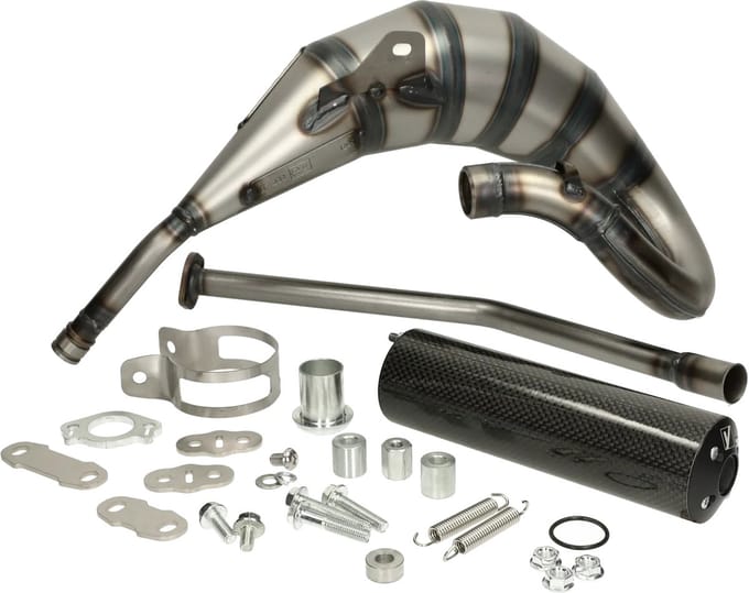 Uitlaat Yasuni Cross HM Max carbon bovenlangs Derbi Senda, DRD 50