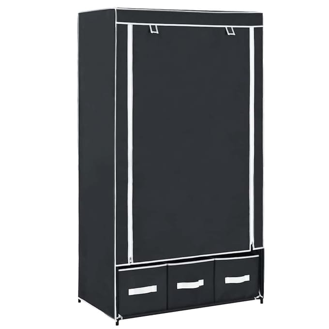 vidaXL - Kledingkast - 87x49x159 - cm - stof - zwart