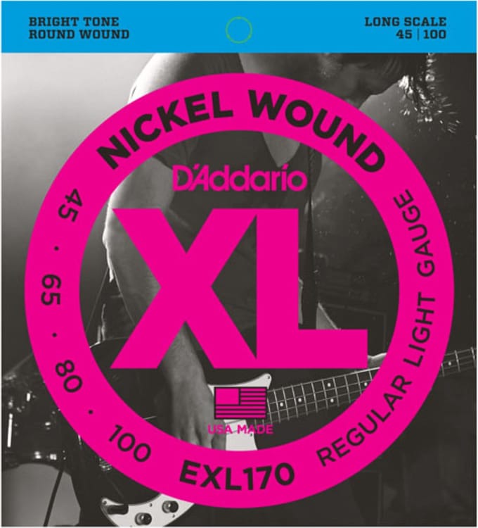 D'Addario EXL170 Nickel Wound Bassnaren (45-100) Regular Light