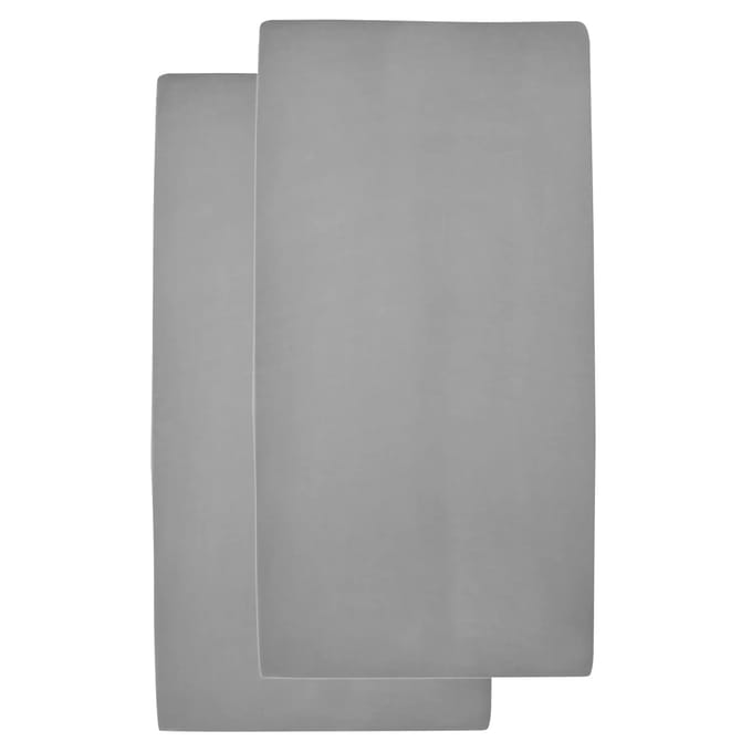 Meyco Baby Uni hoeslaken co-sleeper - 2-pack - grey - 50x90cm