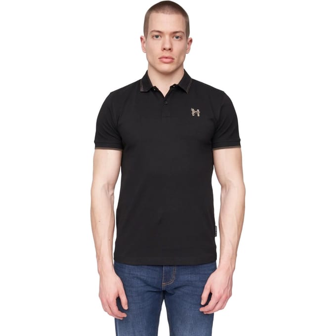 Henleys Heren Henflare Poloshirt (Zwart)