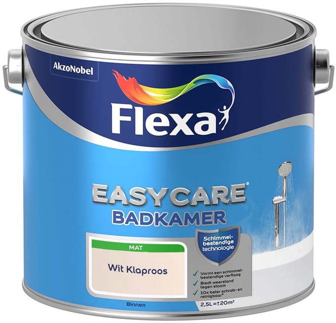 Flexa - Easycare Badkamer - Wit Klaproos - Mengverf - 2,5 L