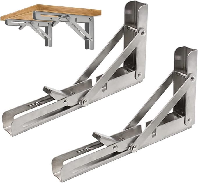 2 Stuks Zware Klapconsoles Inklapbare Plankdragers Roestvrij Staal