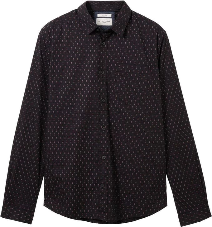 Tom Tailor Lange mouw Overhemd - 1039916 Zwart (Maat: M)