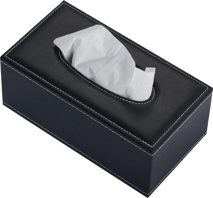 tissue box kunstleer - grote tissuedoos - zakdoekendoos