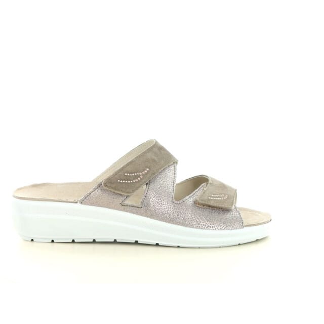 Rohde Dames Slippers Met Klittenband Sluiting - Goud - 40