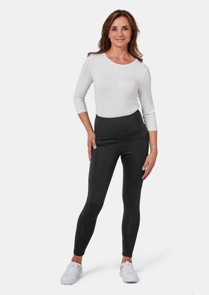 Corrigerende legging met shaping-effect - zwart - Gr. 40 van Goldner Fashion