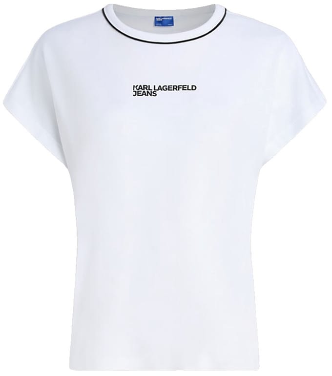 Karl Lagerfeld Jeans Drapey Logo T-shirt Met Korte Mouwen Wit M Vrouw