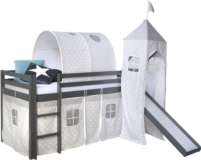 Homestyle4u Hoogslaper - 90x200 cm - Grijs