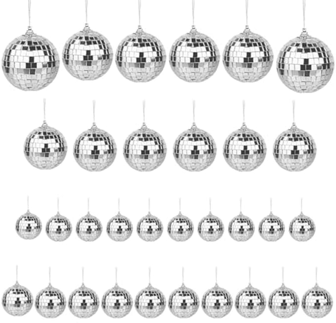 Reflecterende Mini Discoballen Set - 32 Stuks in Vijf Maten voor Feestdecoratie