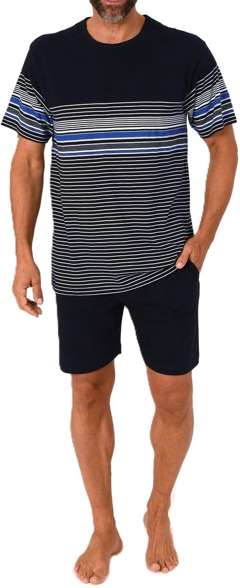 Lange Normann herenpyjama in een elegante gestreepte look