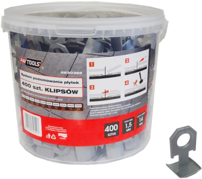 AWTools - Tegel Leveling Systeem - Standaard - 1,5mm - Klips 400 stuks