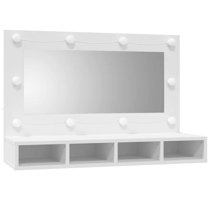 vidaXL - Spiegelkast - met - LED-verlichting - 90x31,5x62 - cm - wit