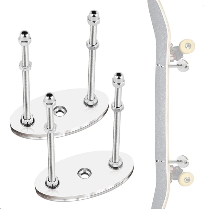 Skateboard Wandhouder - Deck Hanger - Opbergen - Robuust Metaal - 2x1x1 cm - Zilver